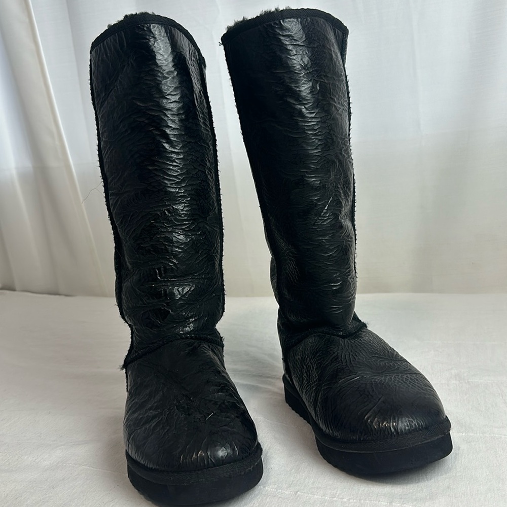 Australia Luxe Collective Black Tall Shearling-Lined Boots
